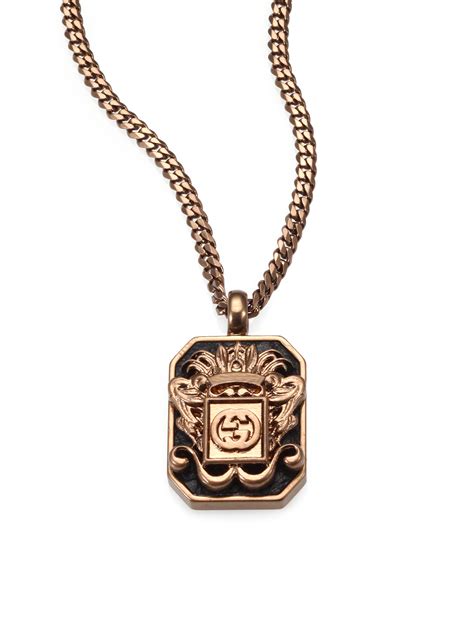 gucci mens necklaces for sale|Gucci gold necklace men's.